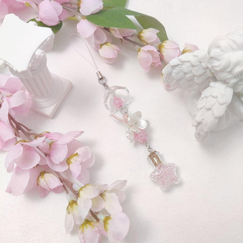 cioatu 1-4PCS Cute Phone Charms Aesthetic Y2K Cell Phone Charms Strap Strawberry Butterfly Star PhoneCharm Y2K Accessories for Bag Keychain Airpods Camera Pendants Decor - Image 1